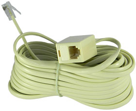 Phone Extension Cable, RJ11 6 X 4  Plug to Jack 25ft.